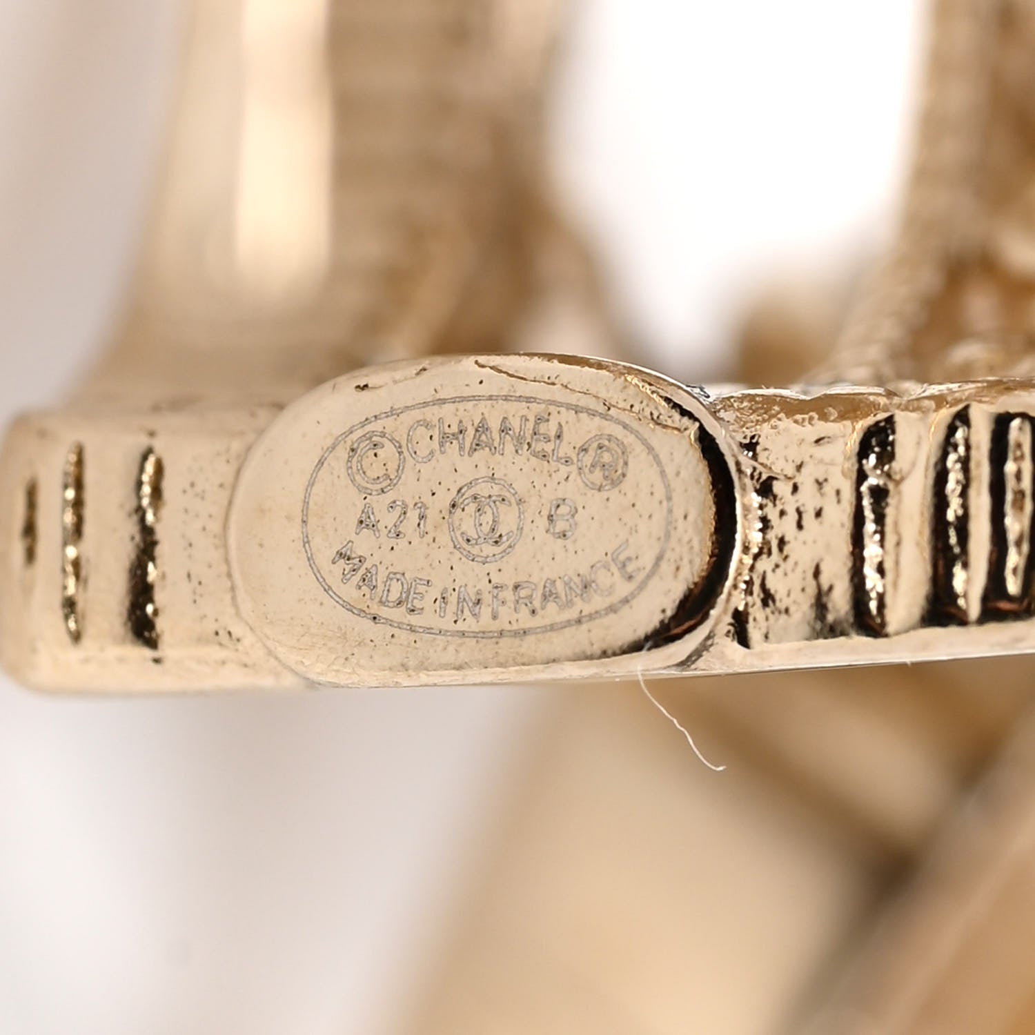 Chanel Crystal Pearl CC Hoop Drop Earrings Gold 4 of 4