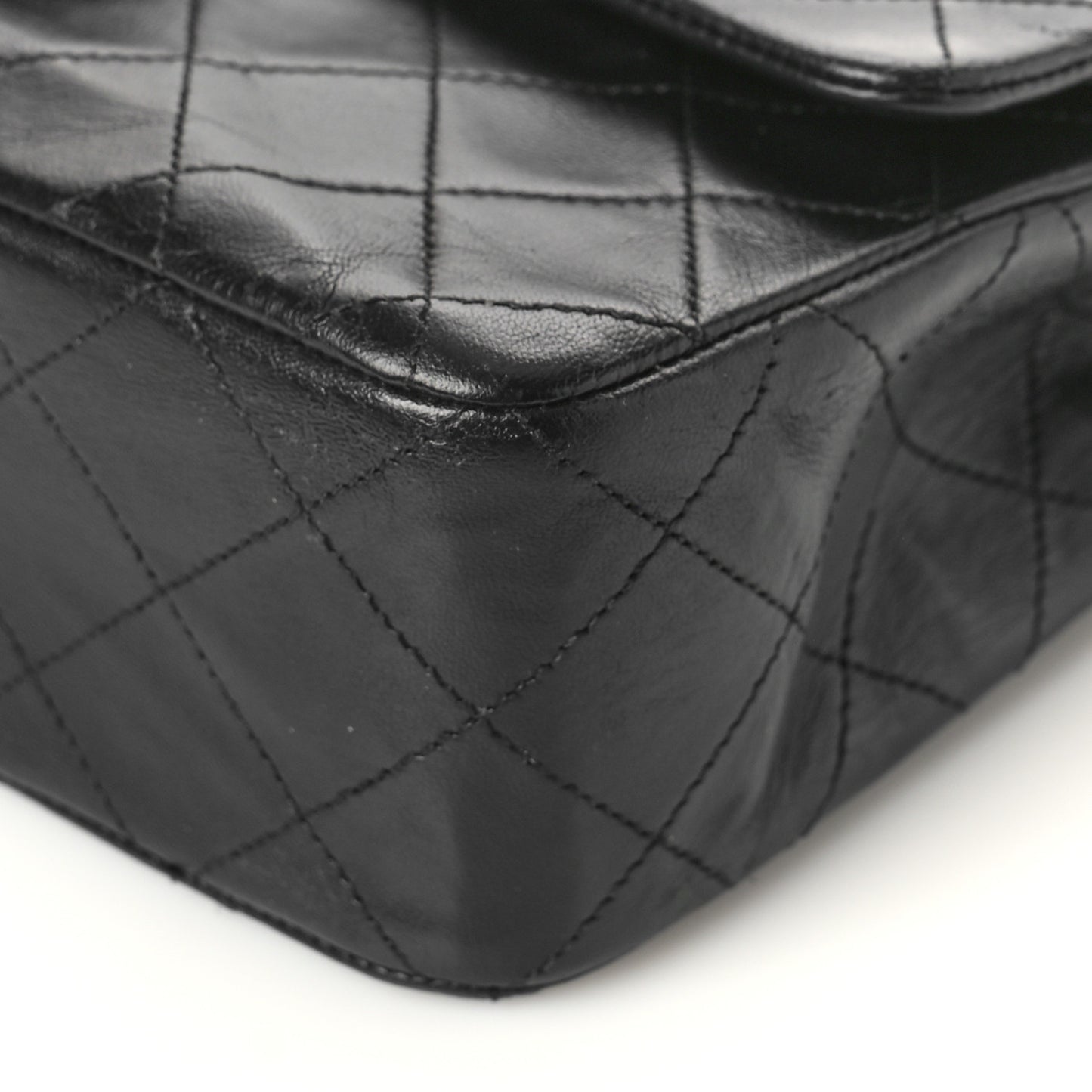 Lambskin Quilted Small Double Flap Black