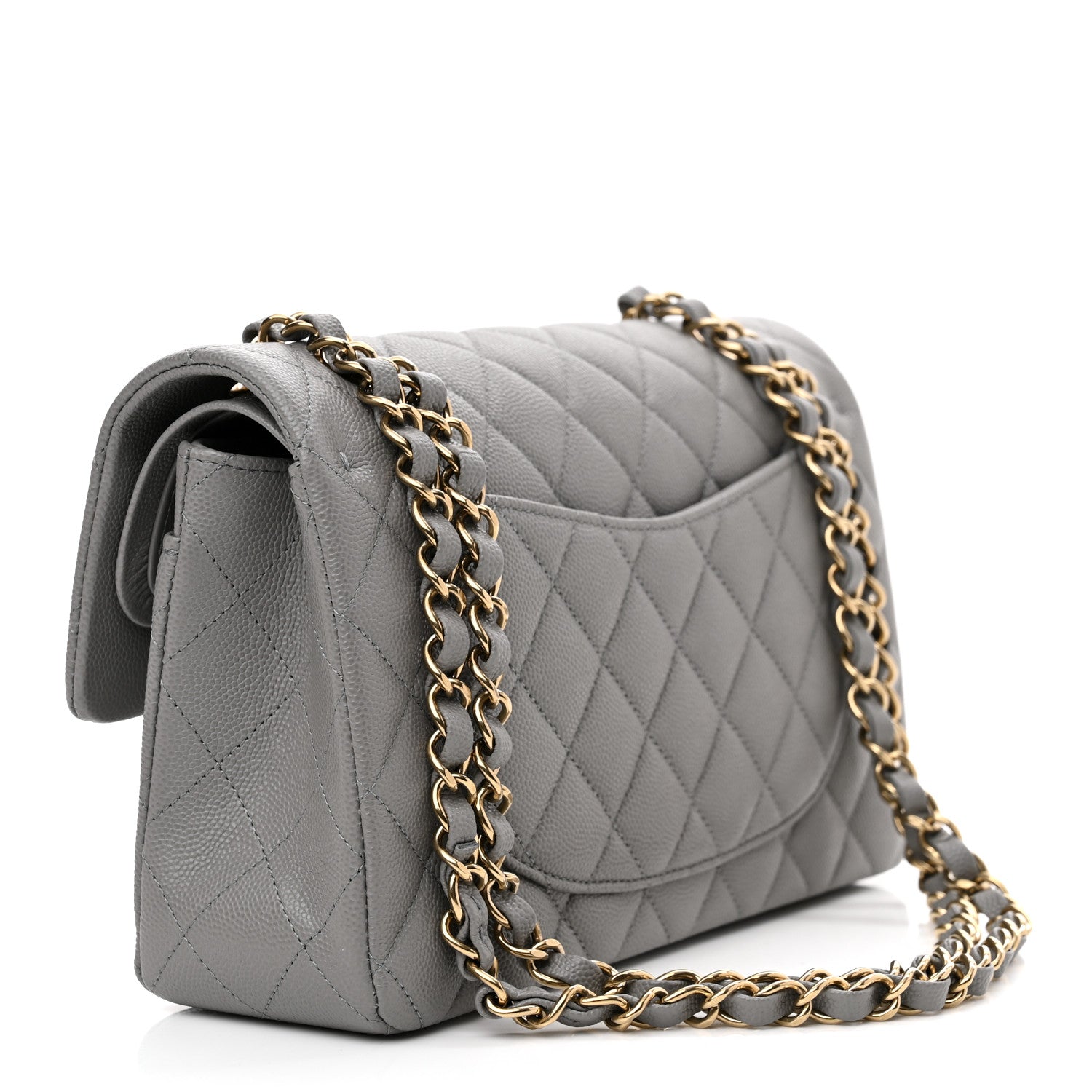 Chanel Caviar Quilted Small Double Flap Grey 3 of 10