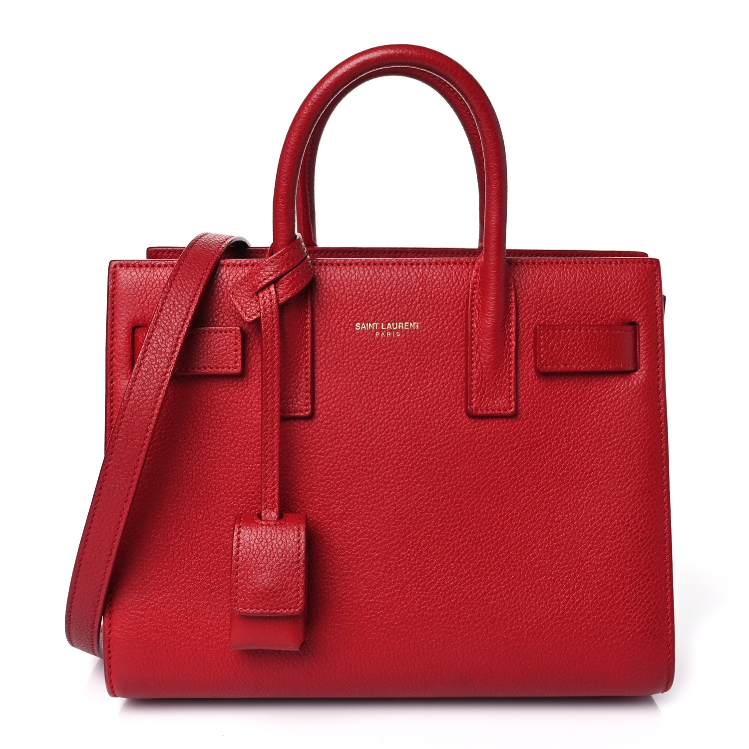 Saint Laurent Grained Calfskin Nano Sac De Jour Lipstick Red 1 of 9