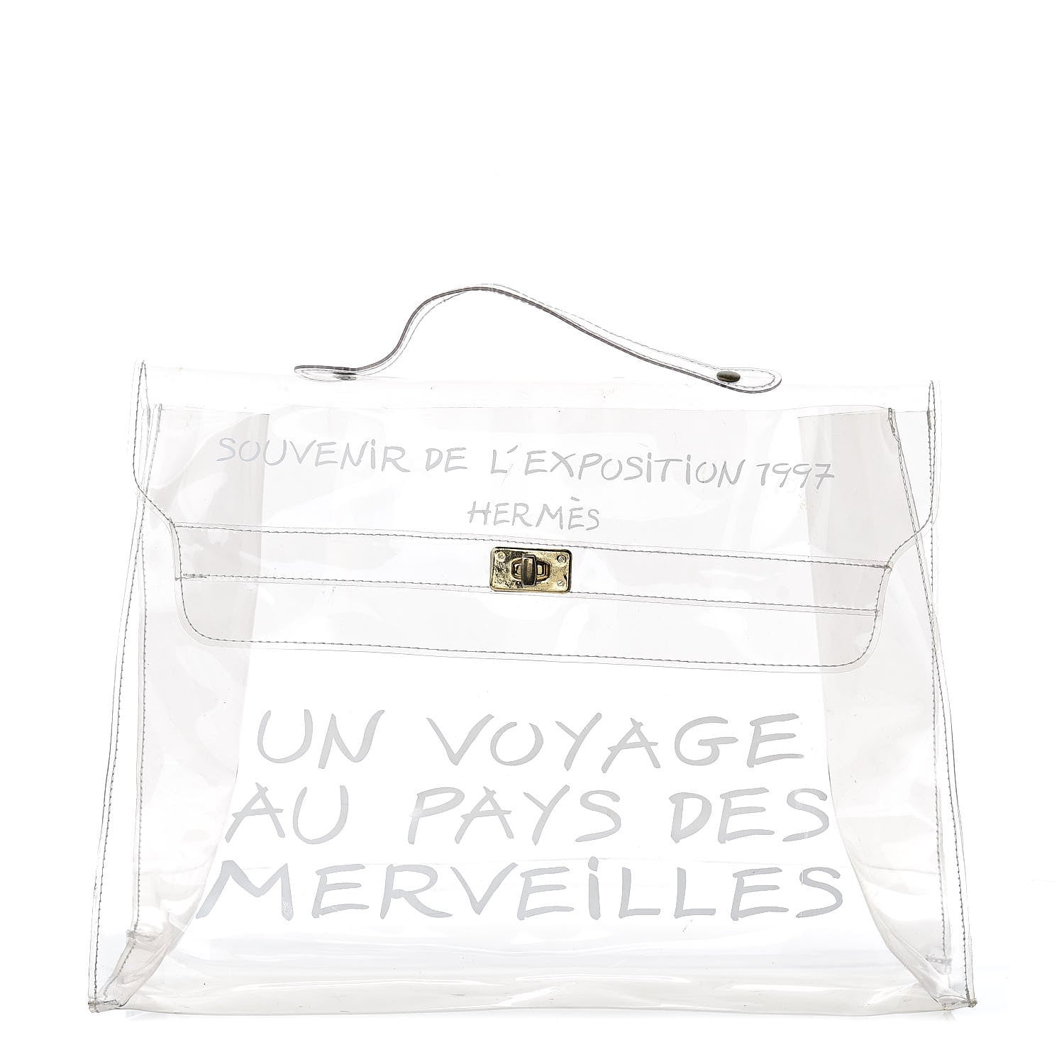 Hermes Vinyl Souvenir De L'Exposition Kelly Transparent 1 of 16
