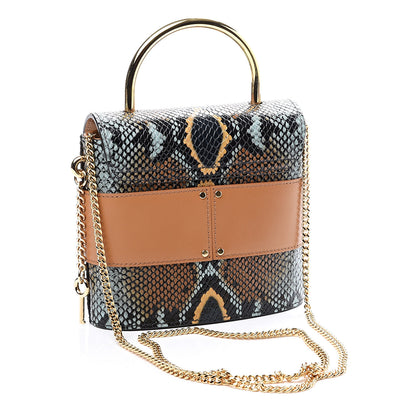 Chloe Calfskin Python Embossed Small Aby Lock Faded Blue 2 of 10