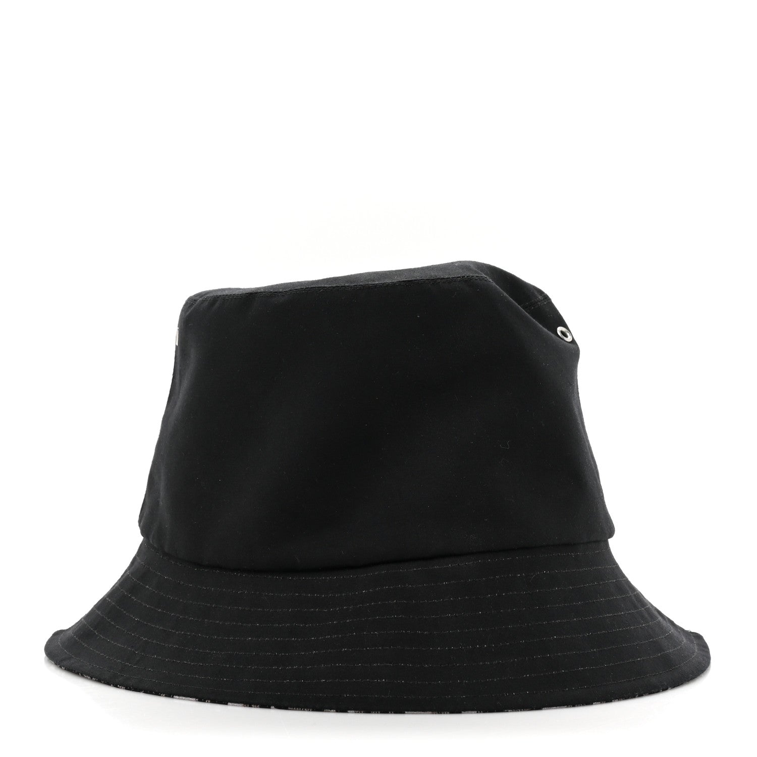 Christian Dior Polyester Cotton Oblique Teddy-D Brim Bucket Hat 58 Black 3 of 8