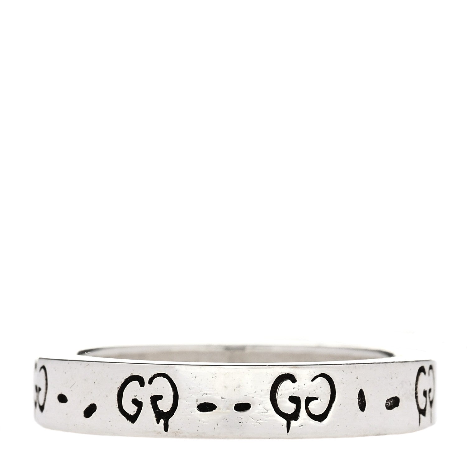 Gucci Sterling Silver Narrow GucciGhost Hamlet Skull Ring 54 7 3 of 5