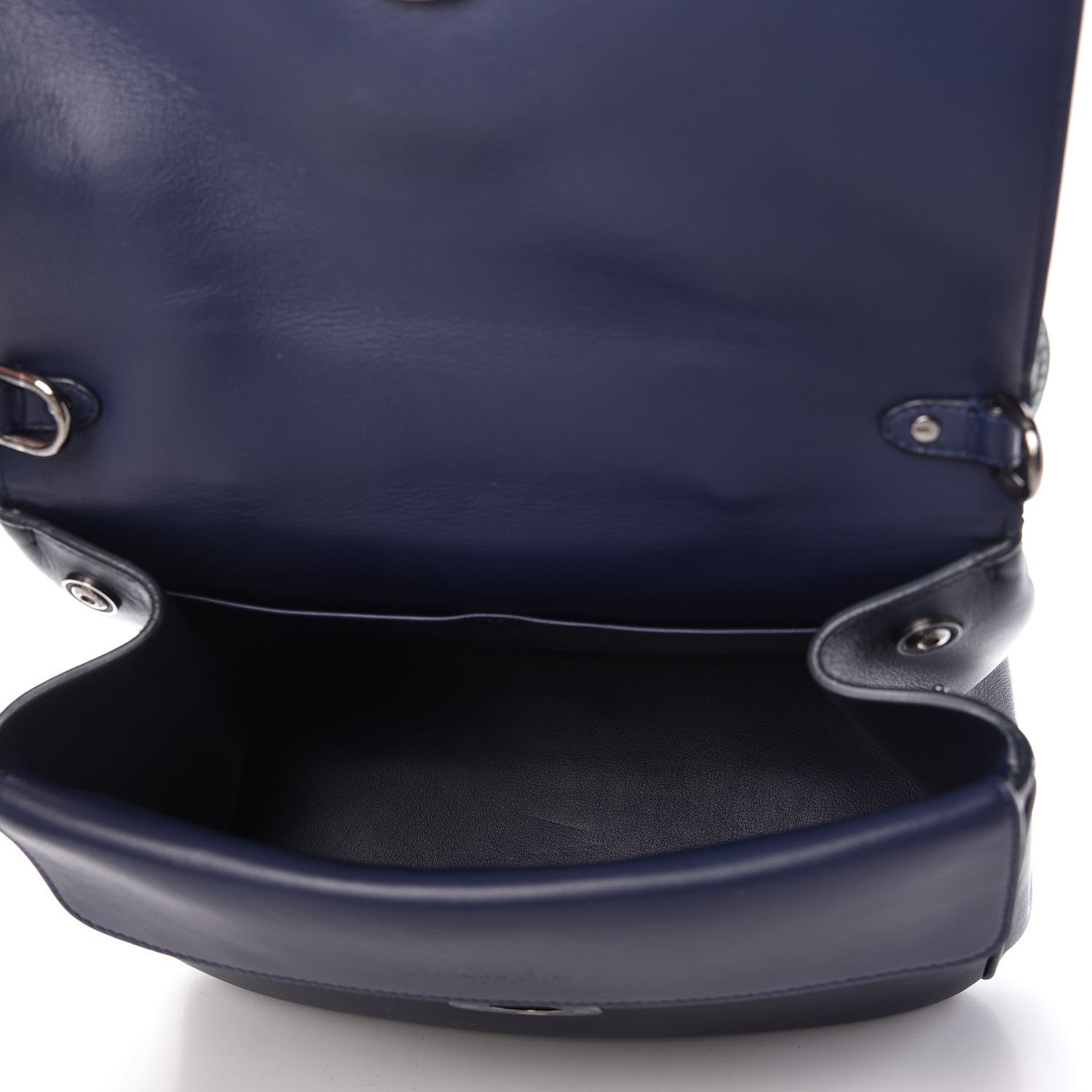 Christian Dior Metallic Patent Smooth Calfskin Small Be Dior Flap Navy Light Blue 5 of 9