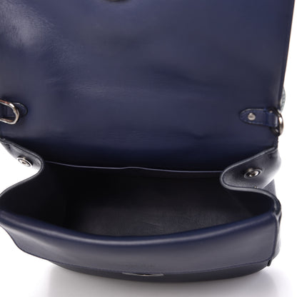 Christian Dior Metallic Patent Smooth Calfskin Small Be Dior Flap Navy Light Blue 5 of 9