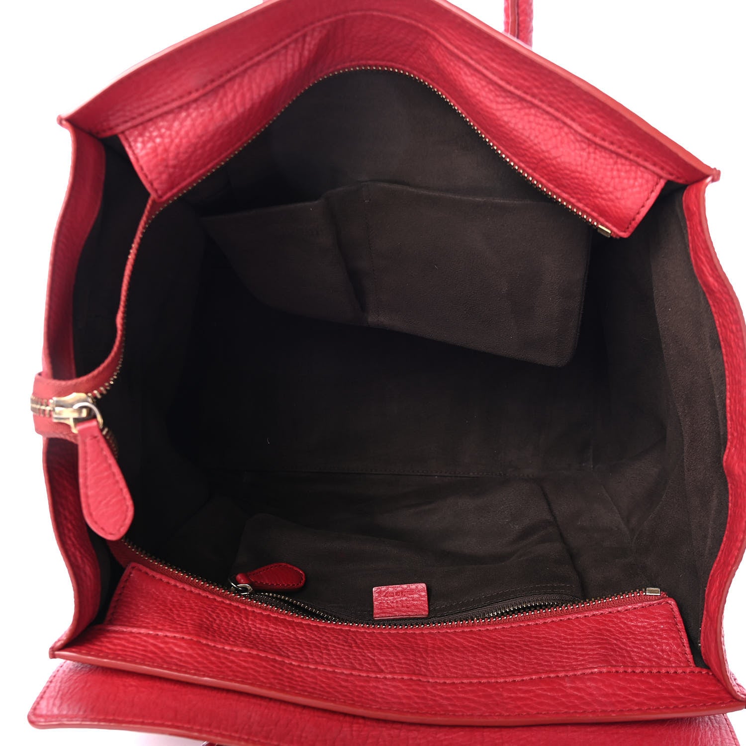 Celine Pebbled Calfskin Mini Luggage Red 4 of 4