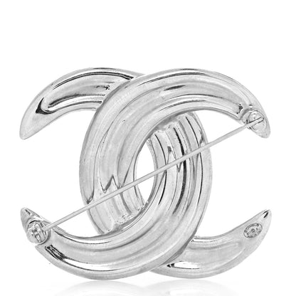 Chanel Baguette Crystal CC Brooch Silver 3 of 4