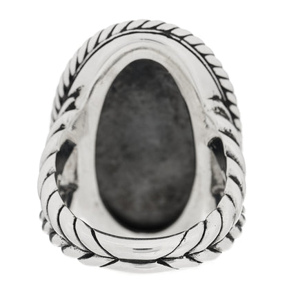 David Yurman Sterling Silver Diamond Cable Coil Ring 54 7 3 of 4