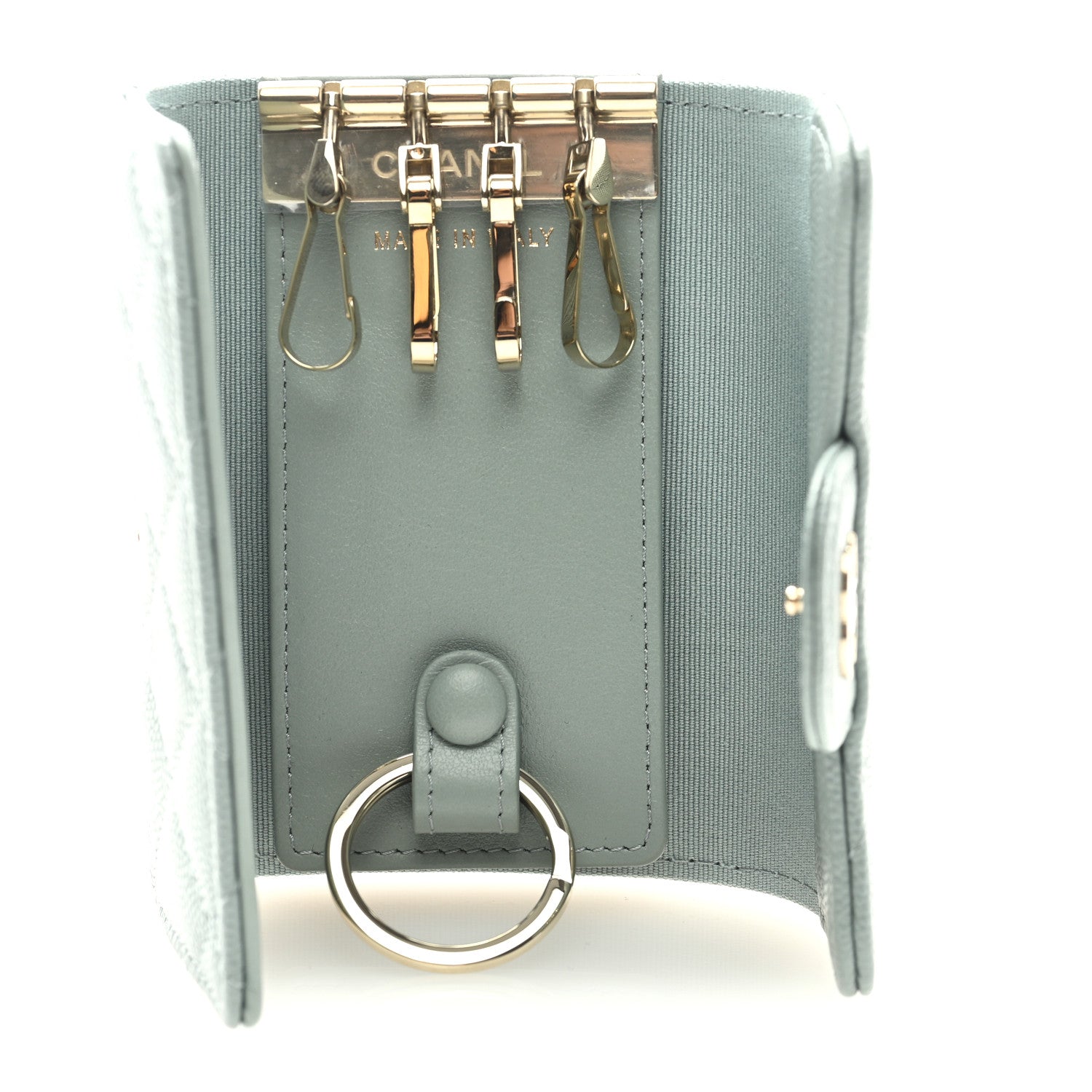 Chanel Caviar Quilted Classic 4 Key Holder Wallet Grey 5 of 9