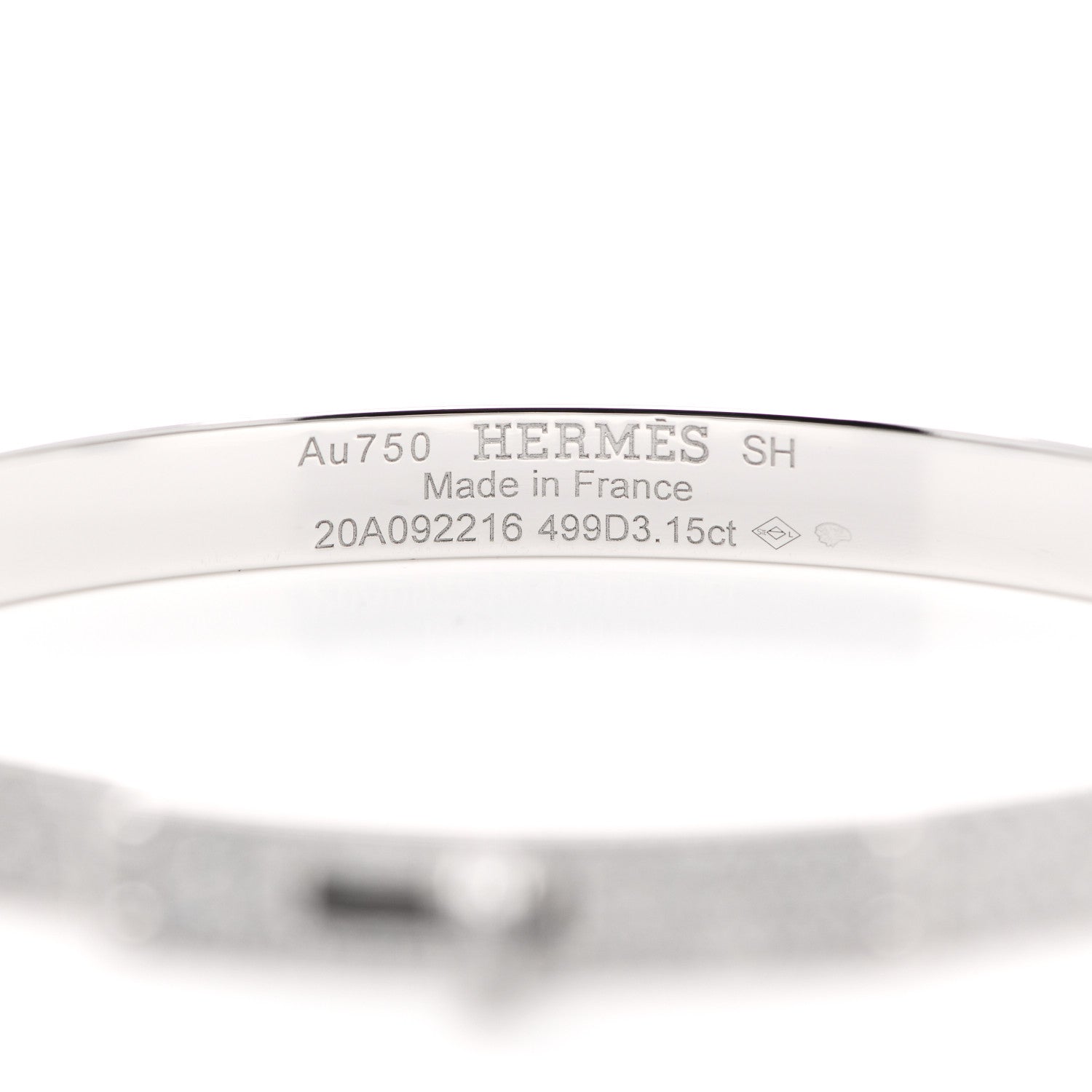 Hermes 18K White Gold Diamond Kelly Full Pave Bracelet SH 4 of 5