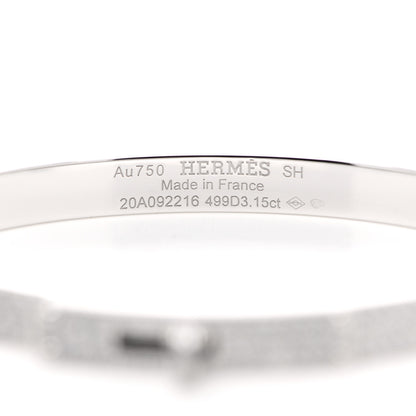 Hermes 18K White Gold Diamond Kelly Full Pave Bracelet SH 4 of 5