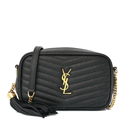 Saint Laurent Grain De Poudre Matelasse Monogram Mini Lou Camera Bag Black 1 of 11