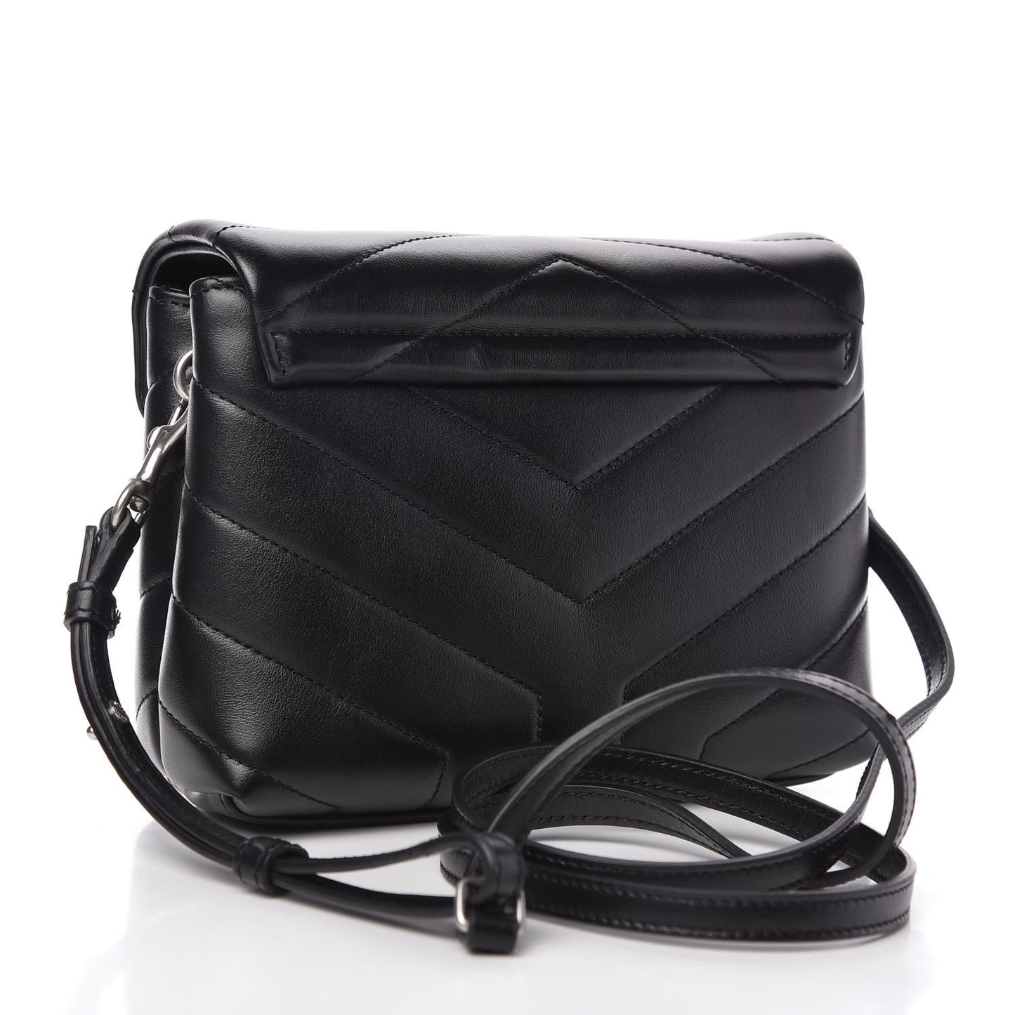Calfskin Y Quilted Monogram Toy Loulou Crossbody Bag Black