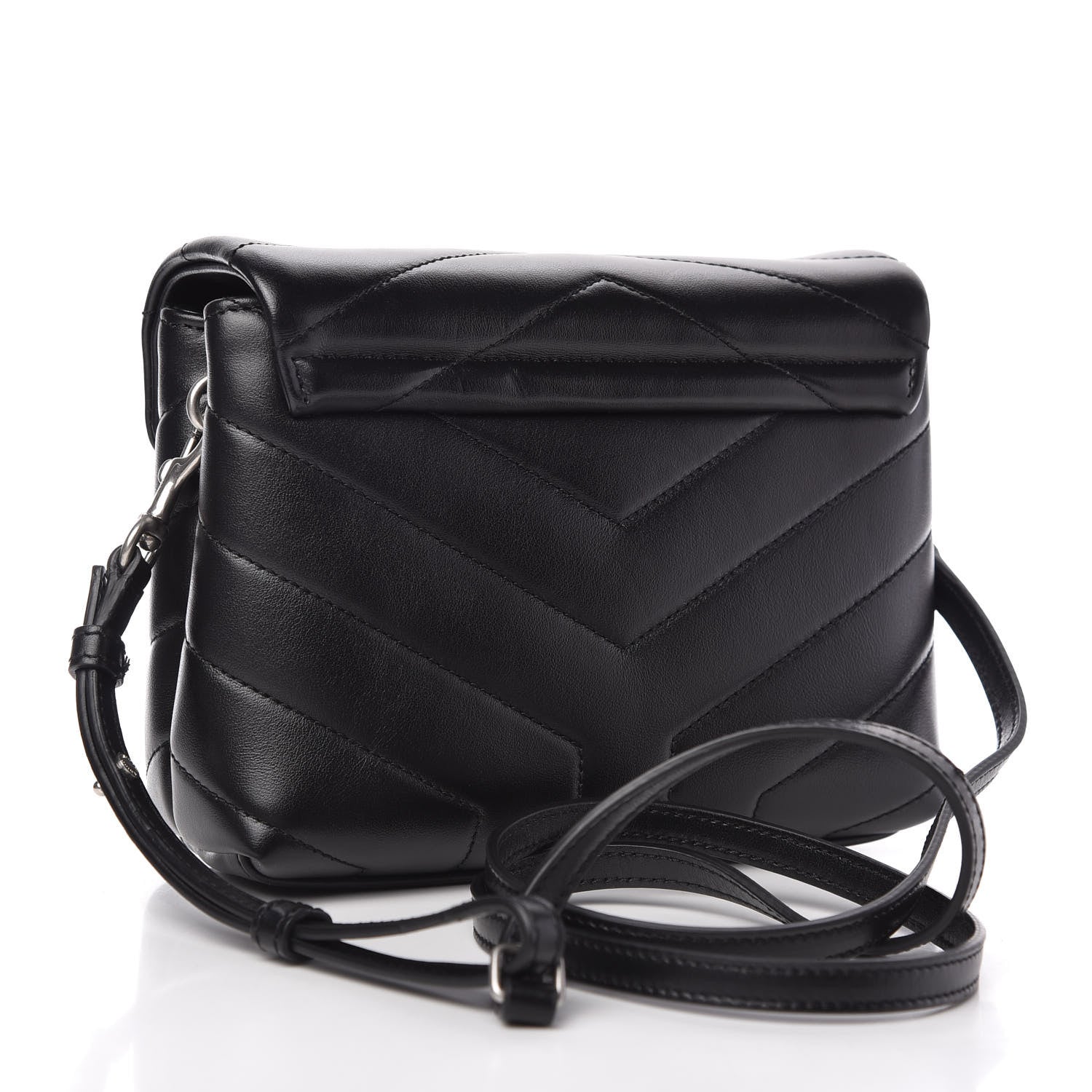 Saint Laurent Calfskin Y Quilted Monogram Toy Loulou Crossbody Bag Black 3 of 11