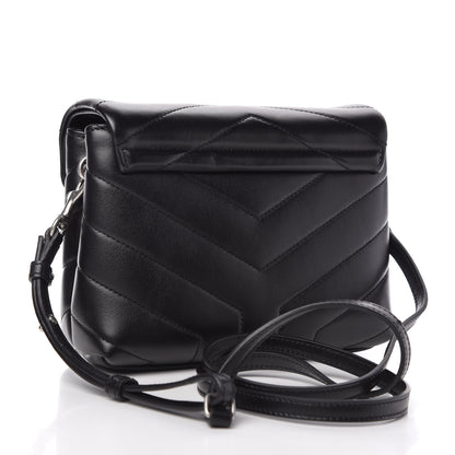 Saint Laurent Calfskin Y Quilted Monogram Toy Loulou Crossbody Bag Black 3 of 11