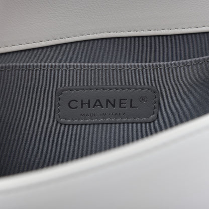 Chanel Calfskin Double Stitch Medium Boy Flap White 8 of 10