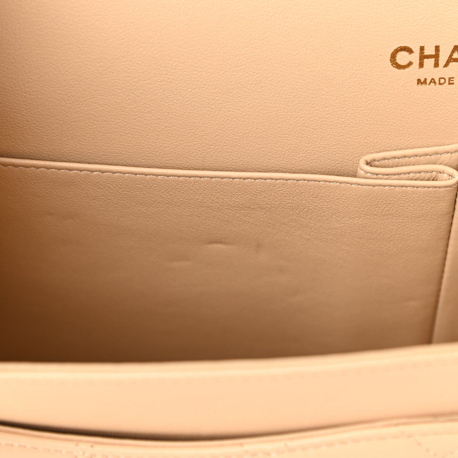 Chanel Lambskin Quilted Jumbo Double Flap Beige 17 of 19