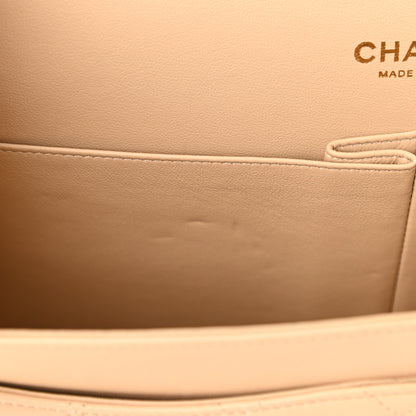 Chanel Lambskin Quilted Jumbo Double Flap Beige 17 of 19