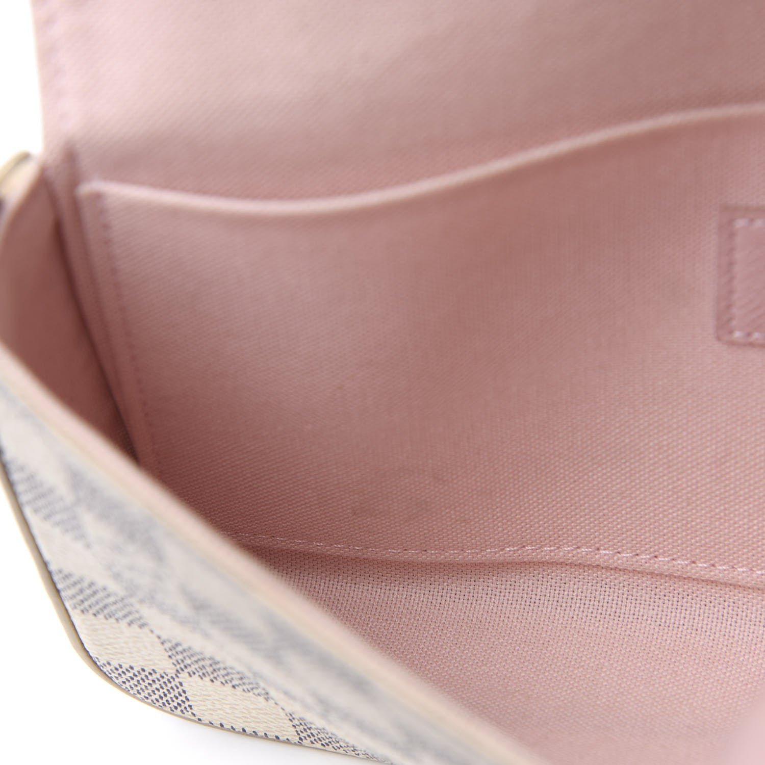 Louis Vuitton Damier Azur Pochette Felicie Chain Wallet Rose Ballerine 10 of 18