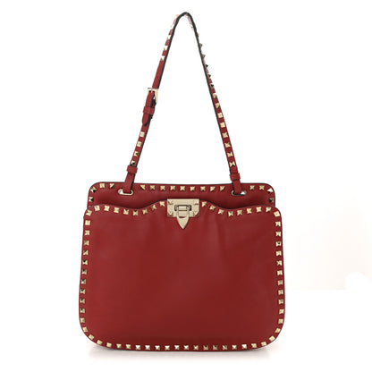 Valentino Garavani Vitello Rockstud Flip-Lock Bag Red 1 of 11