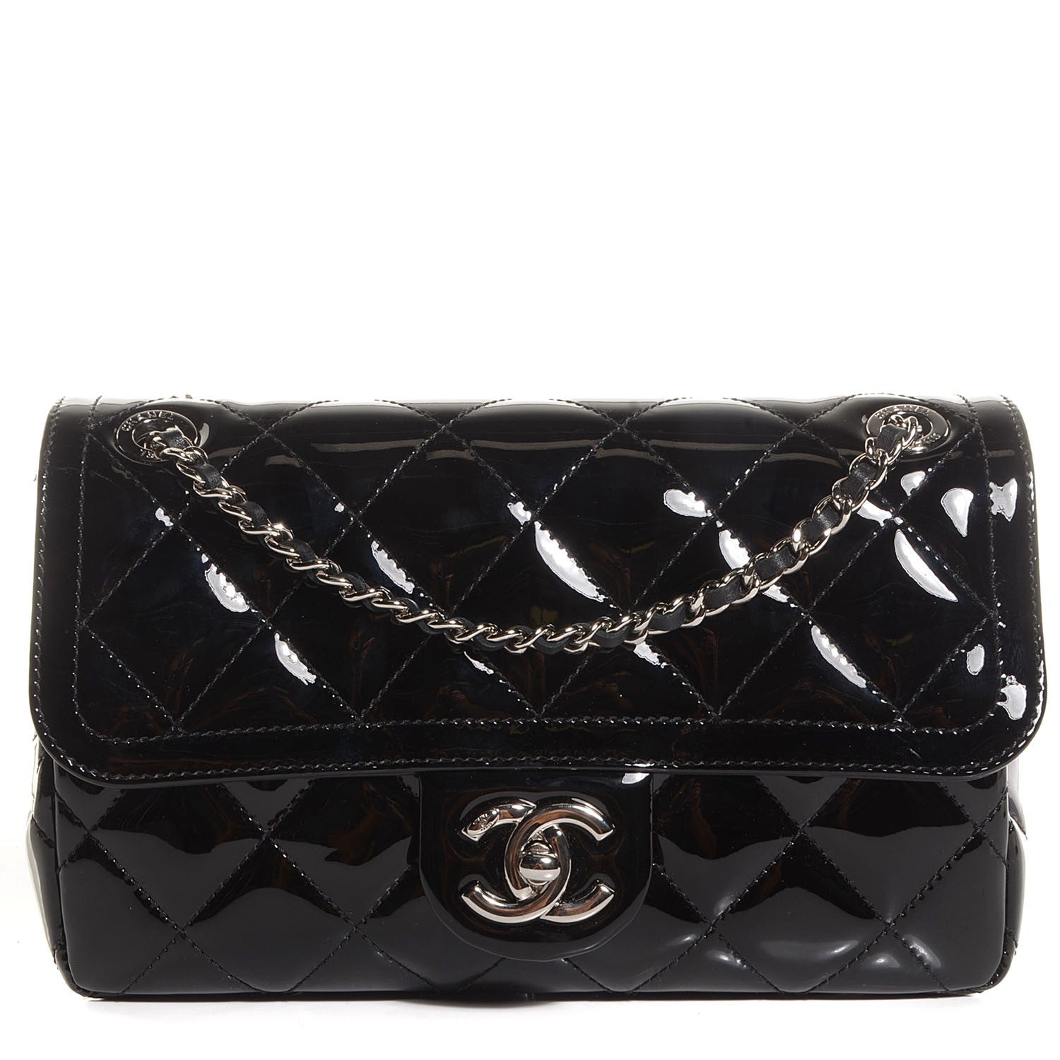 Chanel Patent Quilted Small Coco Shine Flap Black 1 of 9