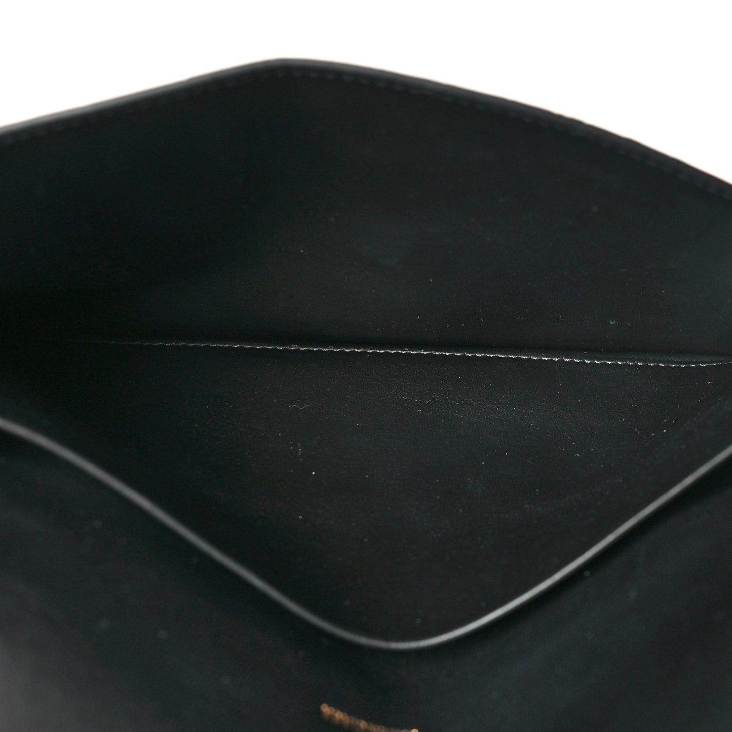 Shiny Calfskin Crocodile Embossed Hourglass Flap Flat Pouch Black