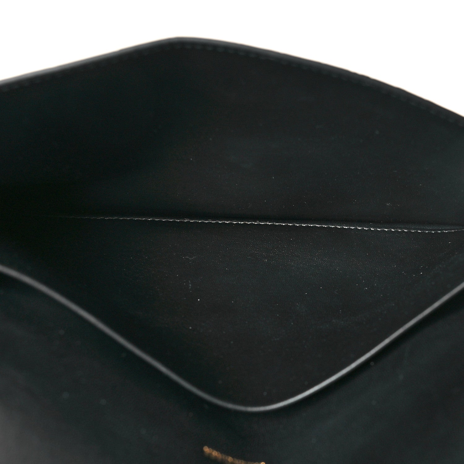Balenciaga Shiny Calfskin Crocodile Embossed Hourglass Flap Flat Pouch Black 5 of 7