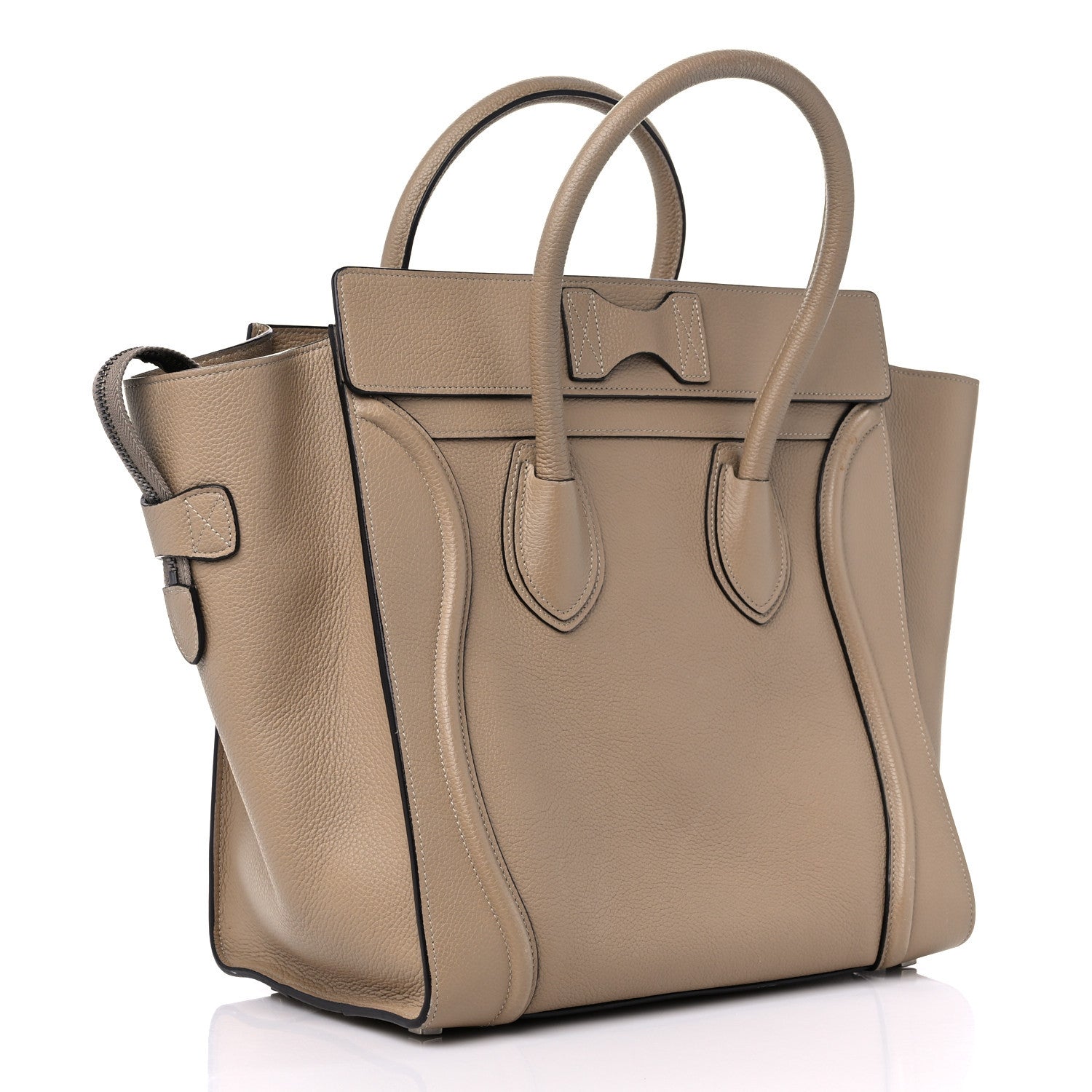 Celine Drummed Calfskin Mini Luggage Dune 3 of 15