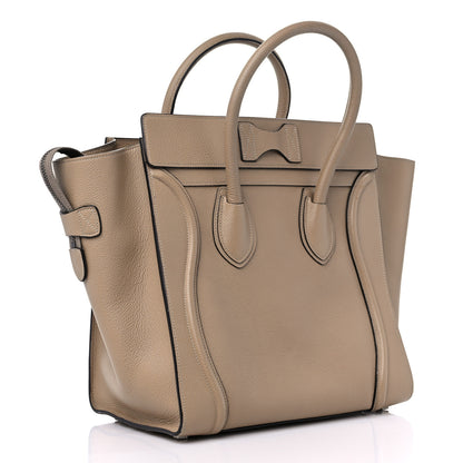 Celine Drummed Calfskin Mini Luggage Dune 3 of 15