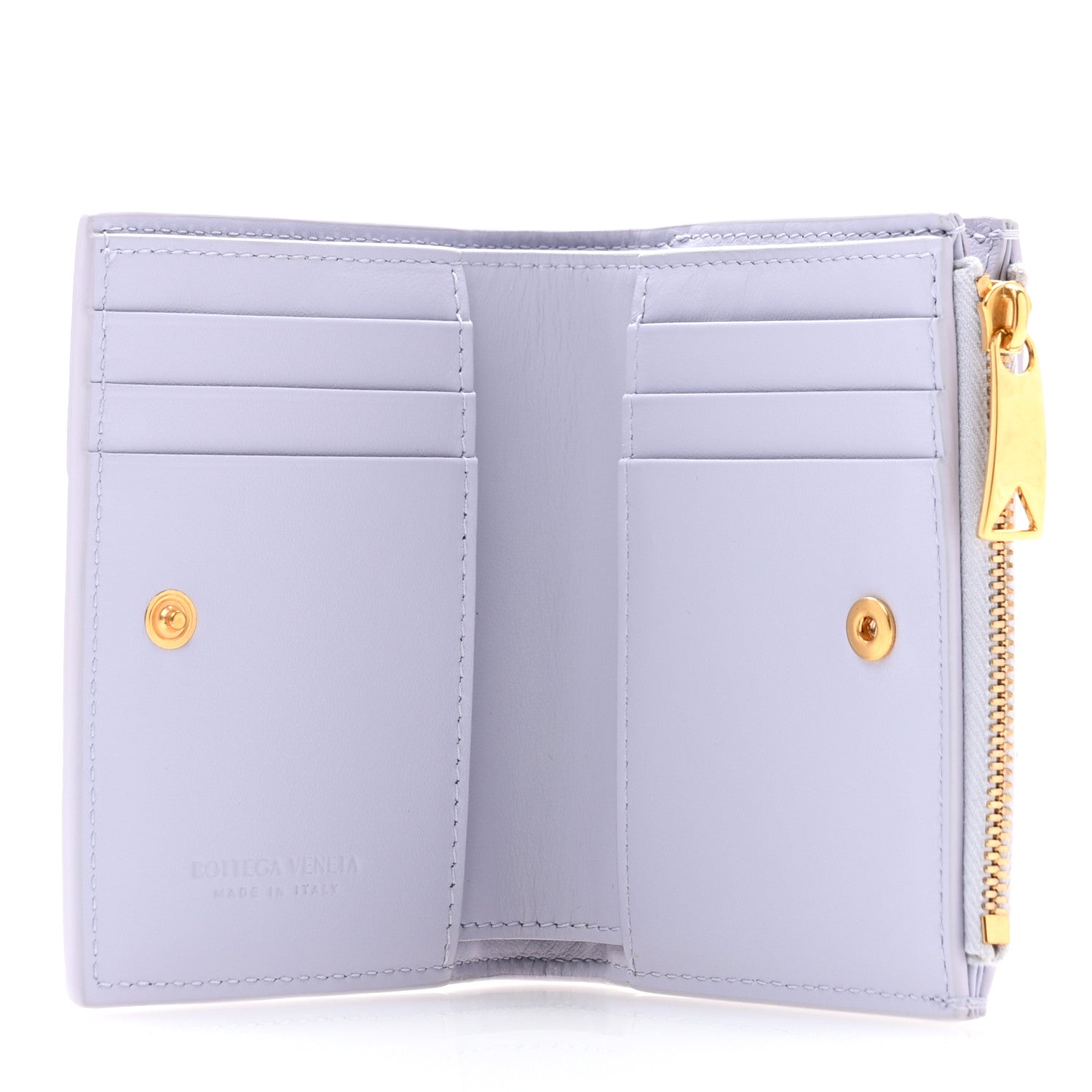 Bottega Veneta Nappa Maxi Intrecciato Bifold Zip Wallet Oyster 5 of 9