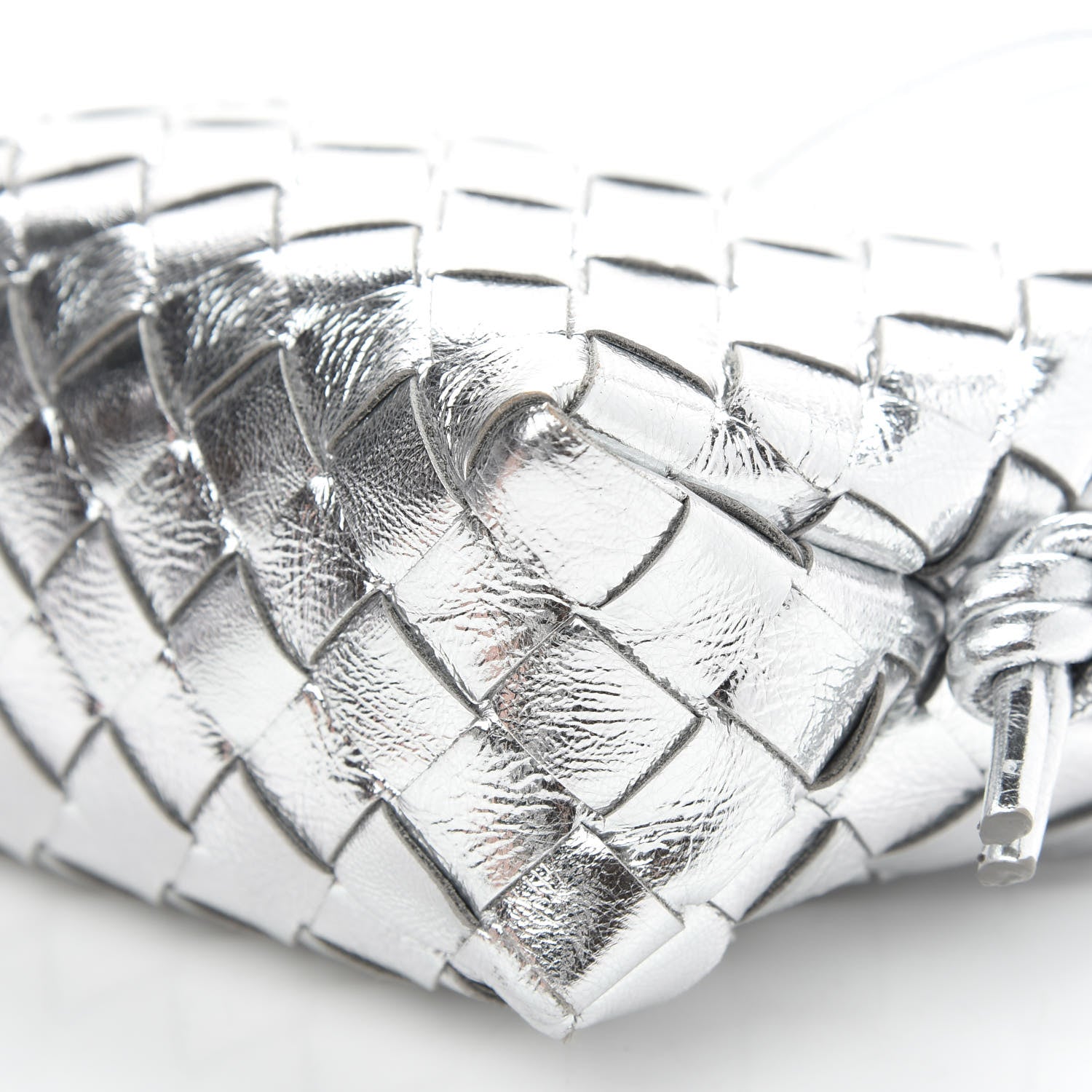 Bottega Veneta Metallic Calfskin Intrecciato Mini Loop Camera Bag Silver 8 of 8