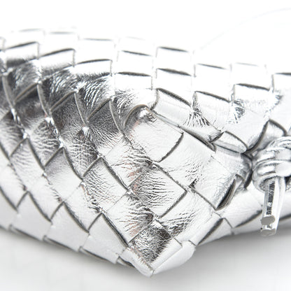 Bottega Veneta Metallic Calfskin Intrecciato Mini Loop Camera Bag Silver 8 of 8