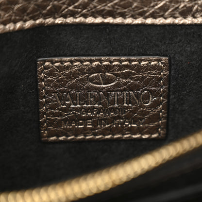 Valentino Garavani Metallic Pebbled Calfskin Rockstud Wallet on Chain Sasso 5 of 8