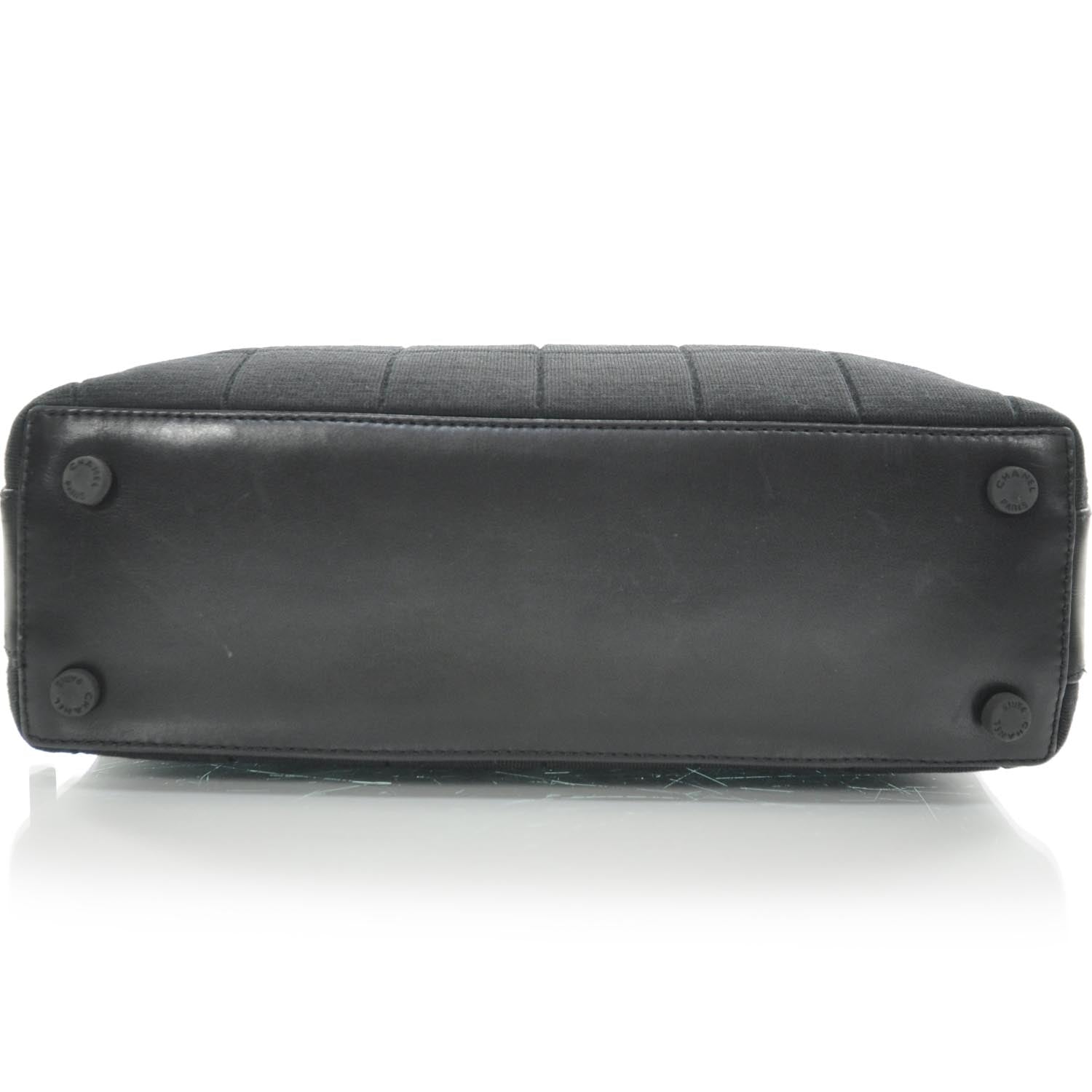 Chanel Jersey Chocolate Bar Quilted Shoulder Bag Black 4 of 8