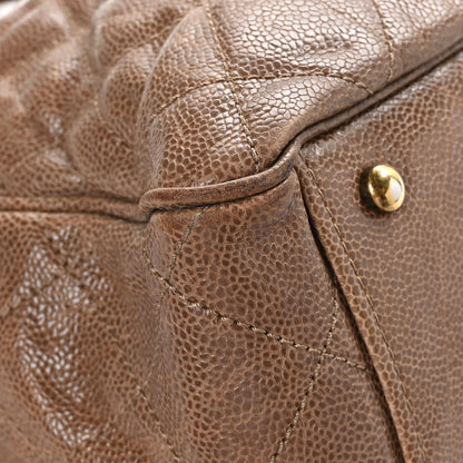 Chanel Glazed Caviar Quilted Small Shiva Tote Beige 10 of 15