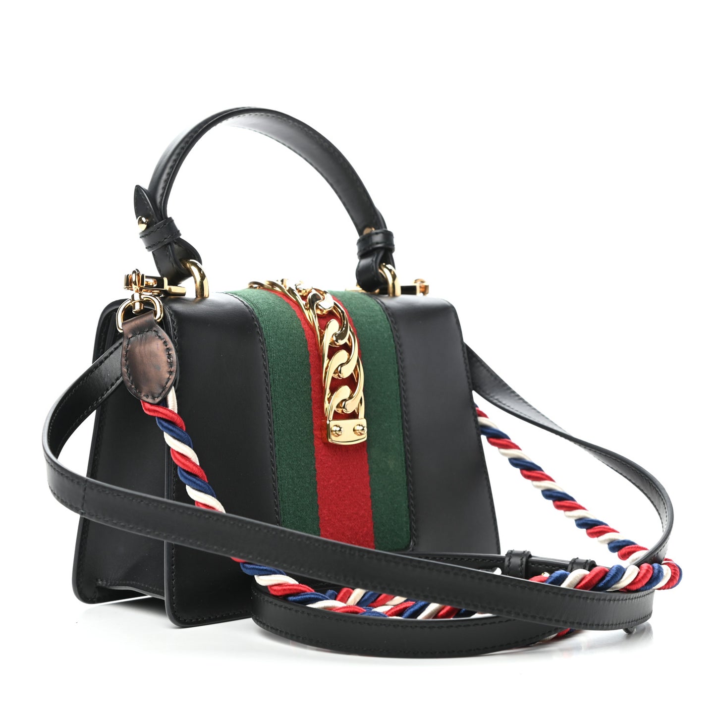 Calfskin Mini Sylvie Top Handle Bag Black