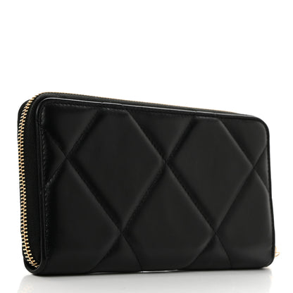 Chanel Lambskin Quilted 19 Long Zipped Around Wallet Black 3 of 9