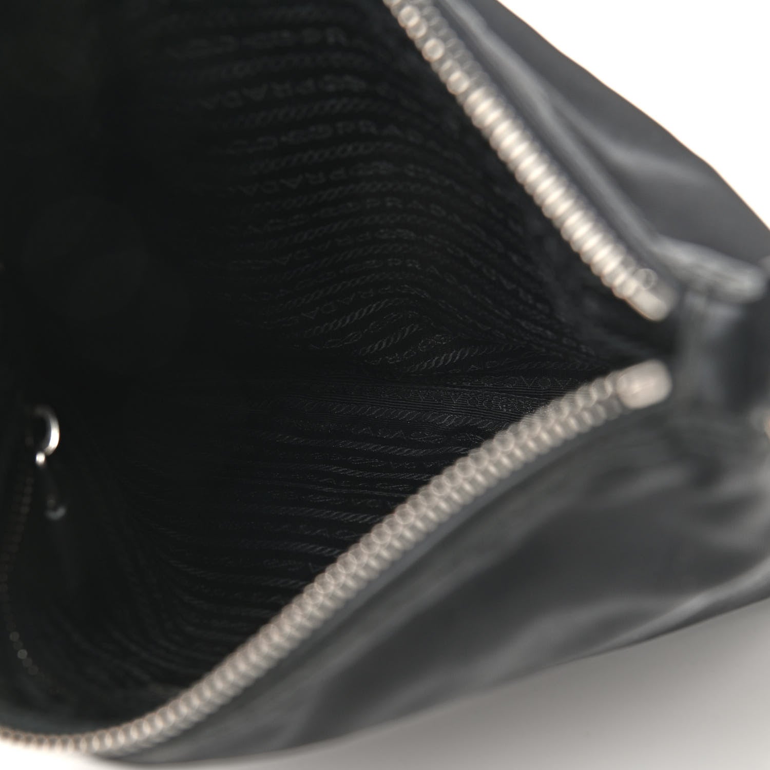 Prada Tessuto Nylon Saffiano Flat Messenger Bag Black 4 of 11