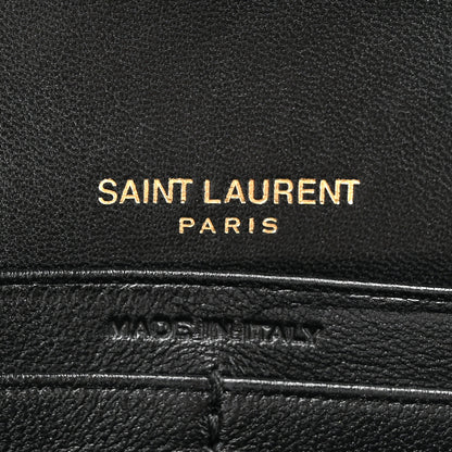 Saint Laurent Calfskin Matelasse Chevron Monogram Flap Wallet Black 7 of 11