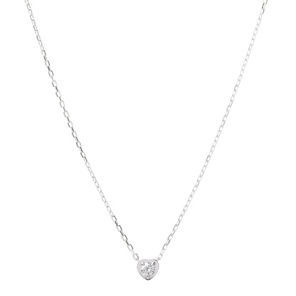 Cartier 18K White Gold Diamond D'Amour Heart Pendant Necklace 1 of 6