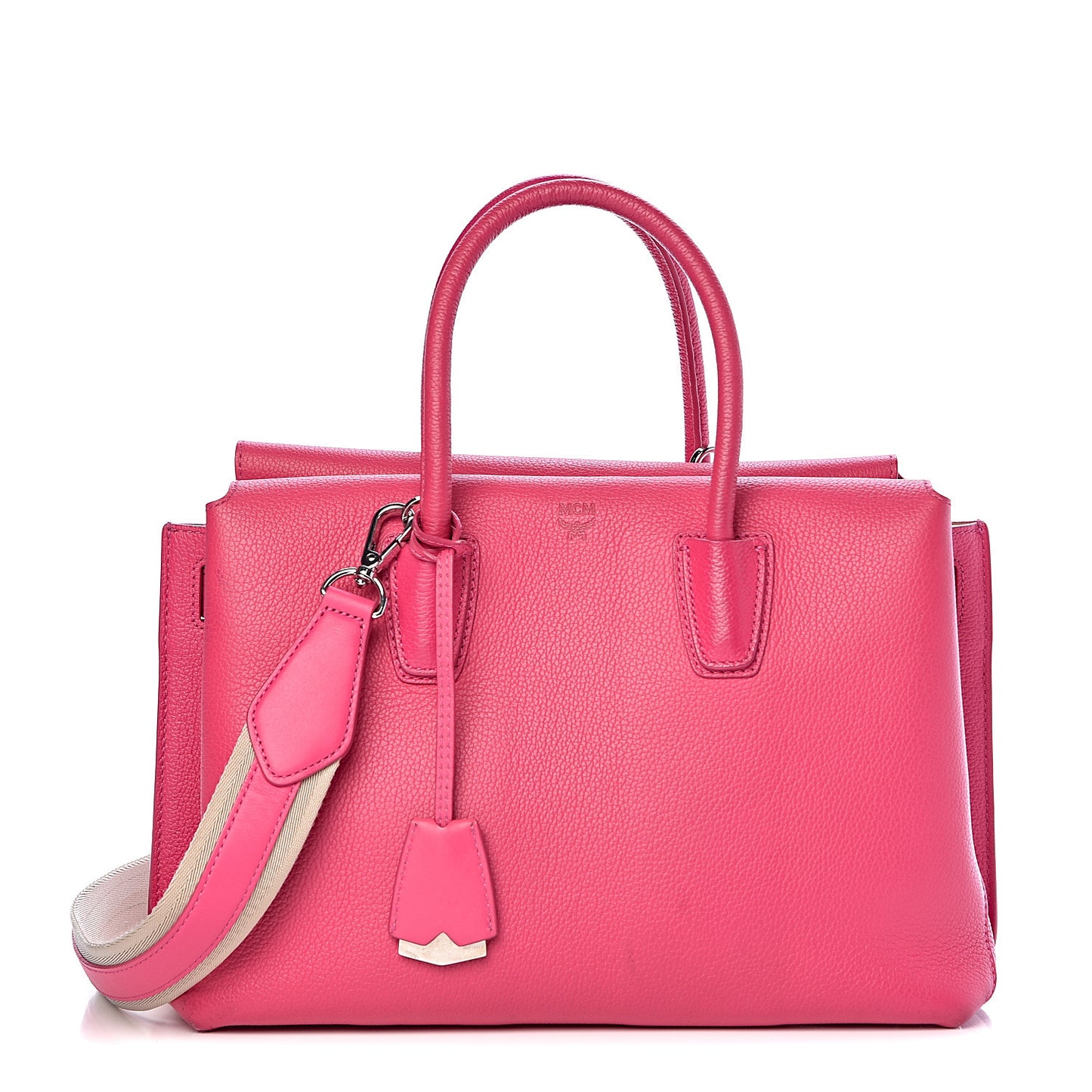 Grained Calfskin Medium Milla Tote Beetroot Pink