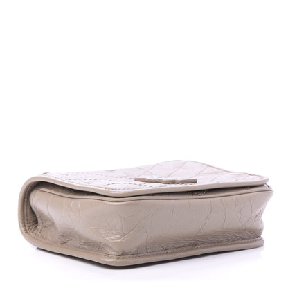 Saint Laurent Crinkled Calfskin Matelasse Monogram Niki Chain Wallet Dusty Grey 4 of 9