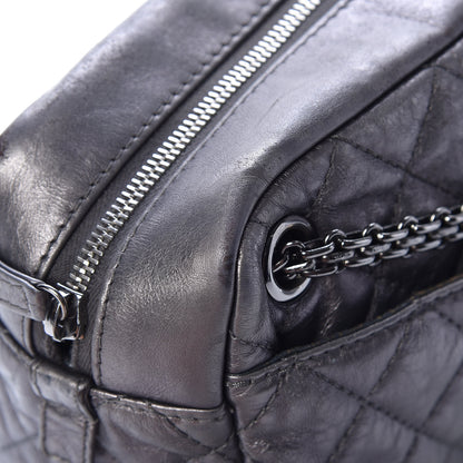 Chanel Metallic Aged Calfskin Quilted Medium Reissue Camera Case Dark Silver 11 of 15
