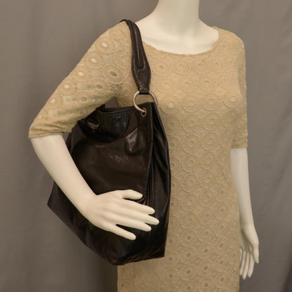 Prada Vitello Shine Hobo Black 2 of 8