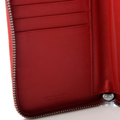 Bottega Veneta Nappa Intrecciato Zip Around Wallet Fraise 6 of 7