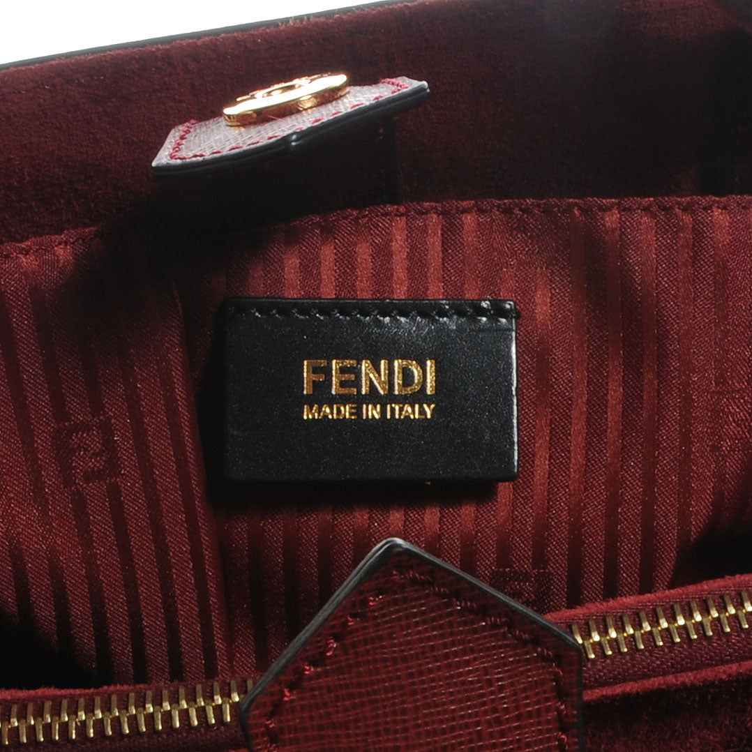 Fendi Vitello Elite Regular 2Jours Tote Rosso Scuro Ciliegia 6 of 11
