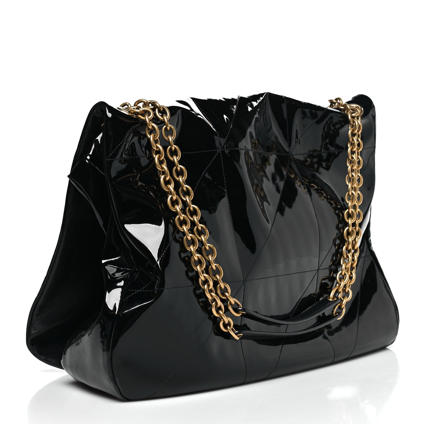 Patent Matelasse Monogram Large Jamie 4.3 Black