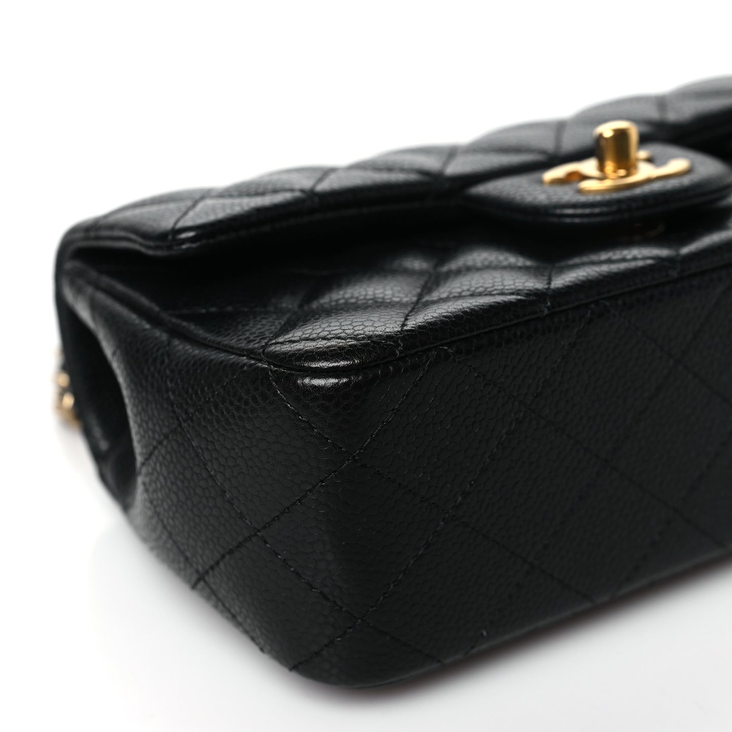 Caviar Quilted Mini Rectangular Flap Black