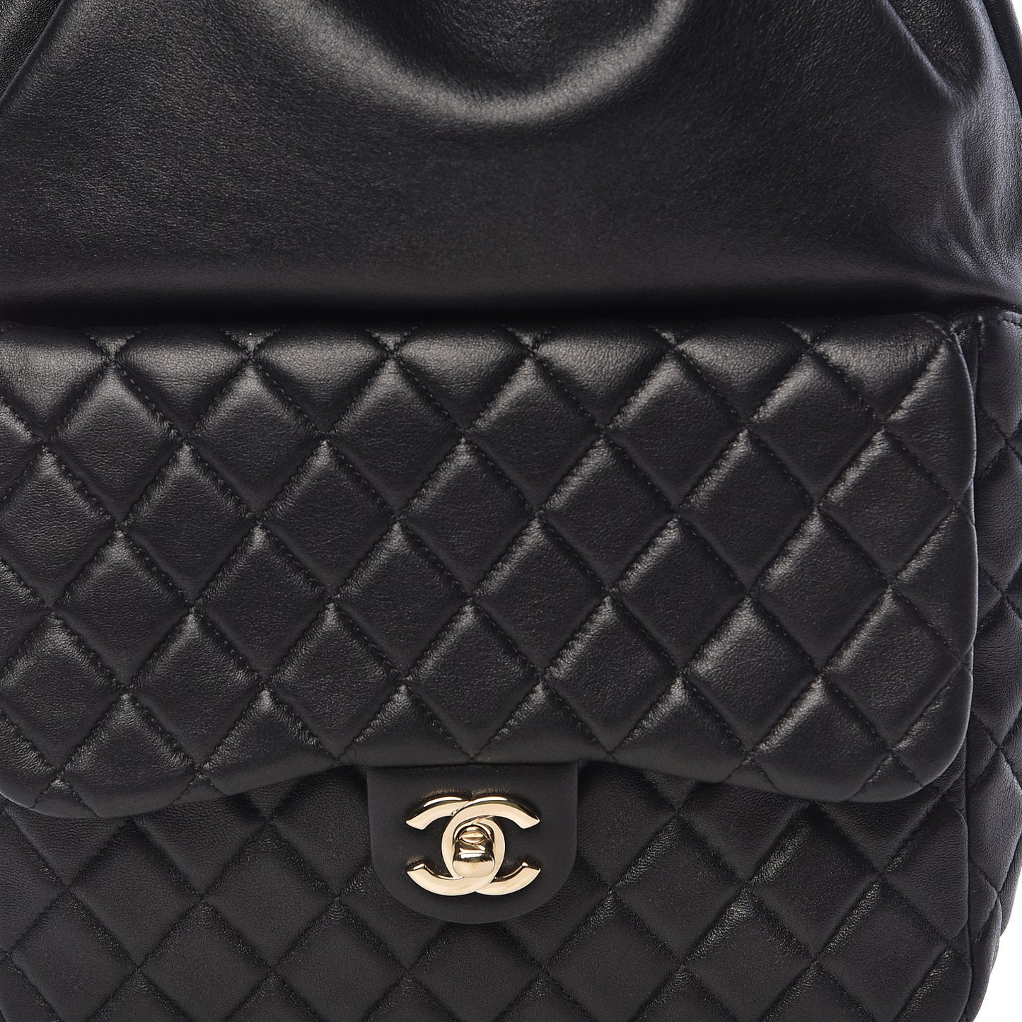 Lambskin Quilted Large In Seoul Backpack Navy